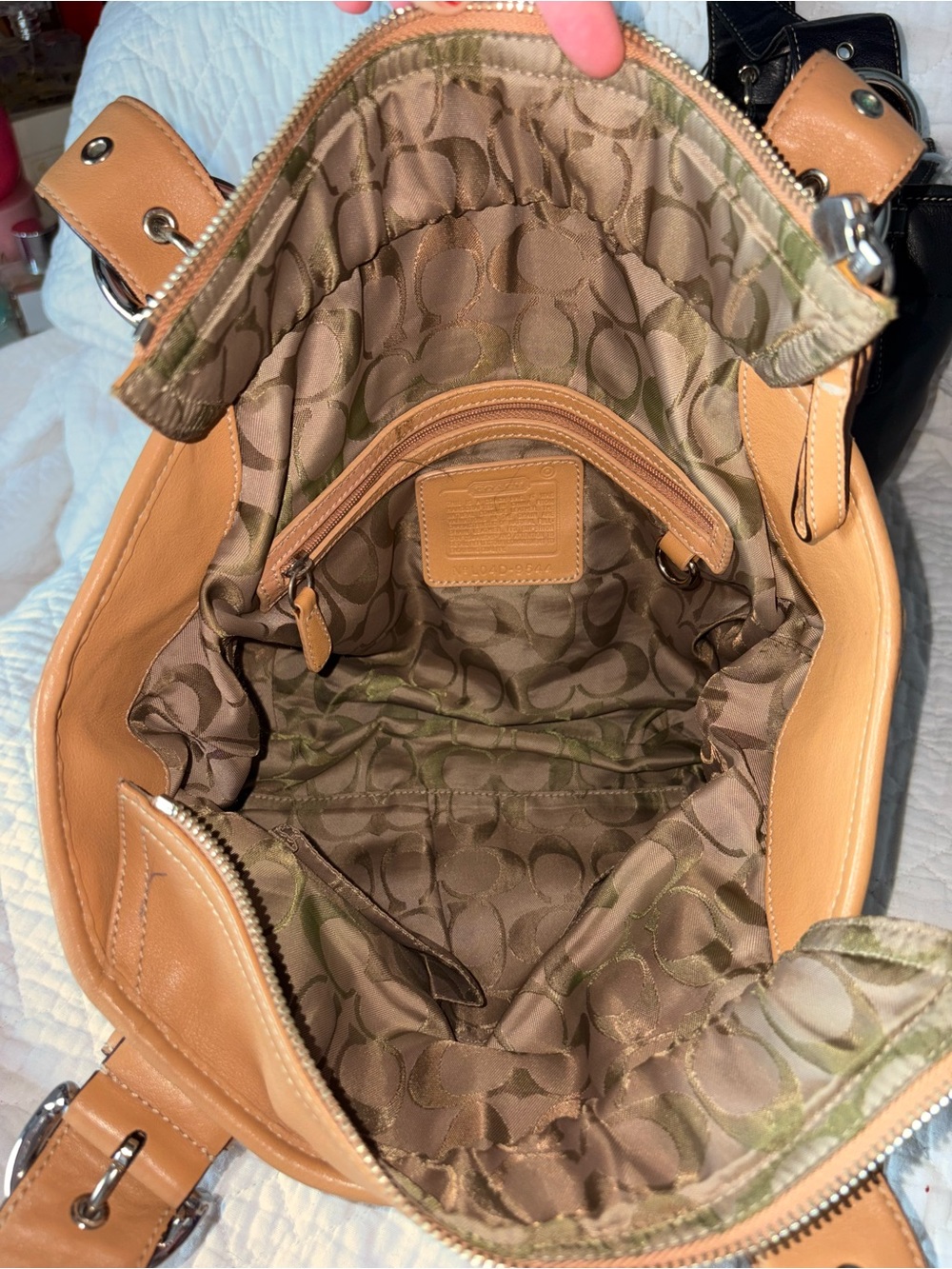 coach soho mini bucket tote bundle 9544 tan and black silver vintage 2004 2006 - Picture 9 of 14